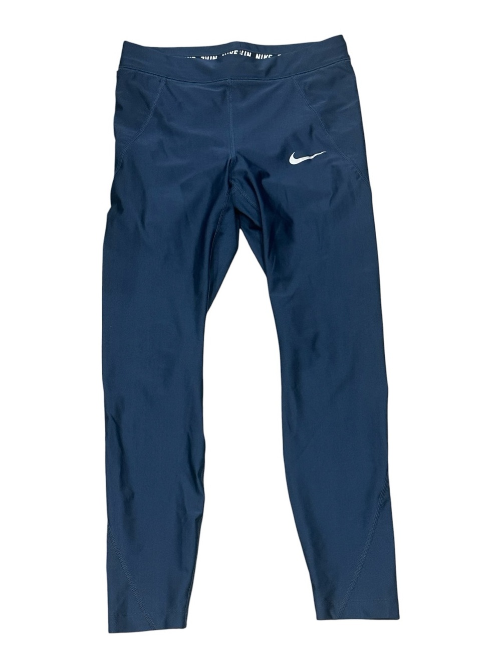 NWOT Nike Running Dri-Fit Leggings Womens Med Activewear Navy